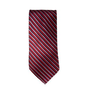 BURMA Bibas Tie Red Navy and Light Blue Striped